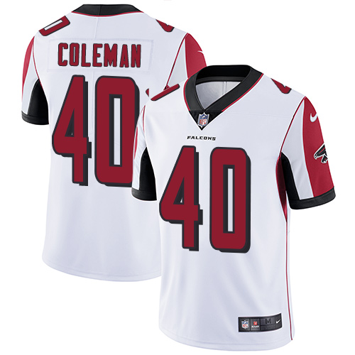 Men's Nike Atlanta Falcons #40 Derrick Coleman White Vapor Untouchable Limited Player NFL Jersey