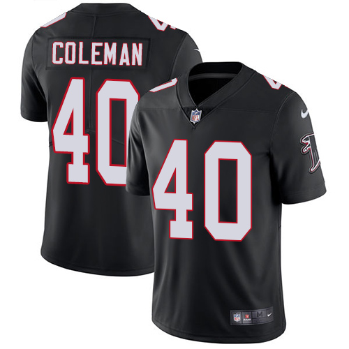 Men's Nike Atlanta Falcons #40 Derrick Coleman Black Alternate Vapor Untouchable Limited Player NFL Jersey