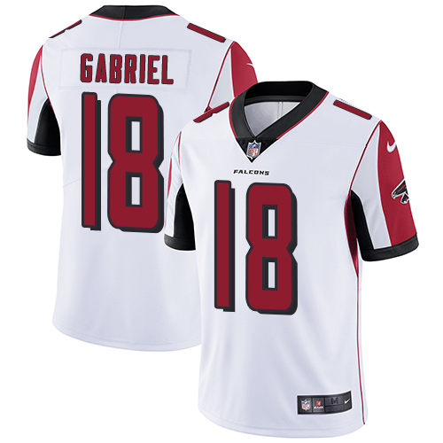 Men's Nike Atlanta Falcons #18 Taylor Gabriel White Vapor Untouchable Limited Player NFL Jersey