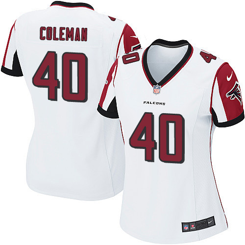 Women's Nike Atlanta Falcons #40 Derrick Coleman Game White NFL Jersey