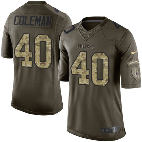 Men's Nike Atlanta Falcons #40 Derrick Coleman Elite Green Salute to Service NFL Jersey