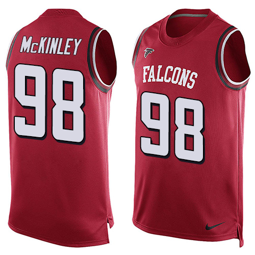 Men's Nike Atlanta Falcons #98 Takkarist McKinley Limited Red Player Name & Number Tank Top NFL Jersey