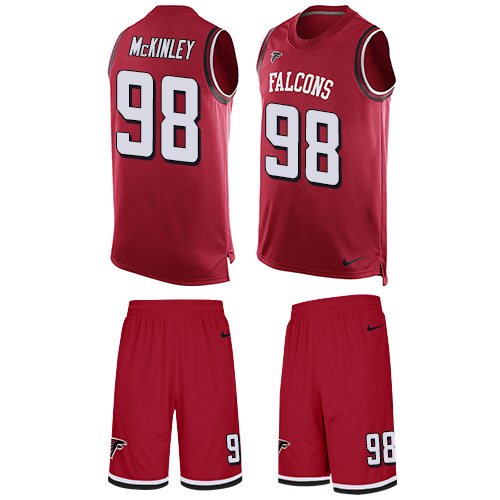 Men's Nike Atlanta Falcons #98 Takkarist McKinley Limited Red Tank Top Suit NFL Jersey