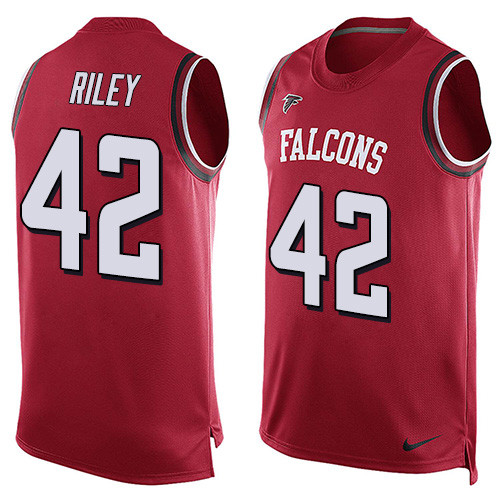 Men's Nike Atlanta Falcons #42 Duke Riley Limited Red Player Name & Number Tank Top NFL Jersey