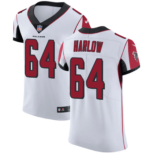 Men's Nike Atlanta Falcons #64 Sean Harlow White Vapor Untouchable Elite Player NFL Jersey