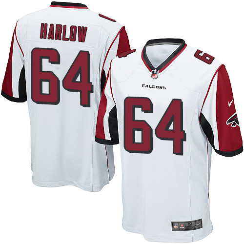 Men's Nike Atlanta Falcons #64 Sean Harlow Game White NFL Jersey
