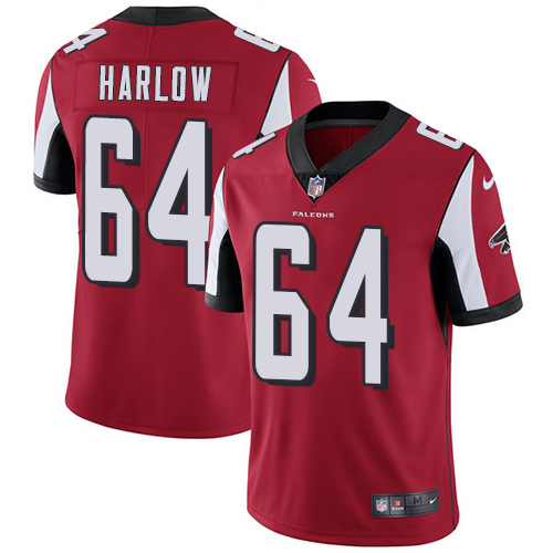 Youth Nike Atlanta Falcons #64 Sean Harlow Red Team Color Vapor Untouchable Elite Player NFL Jersey
