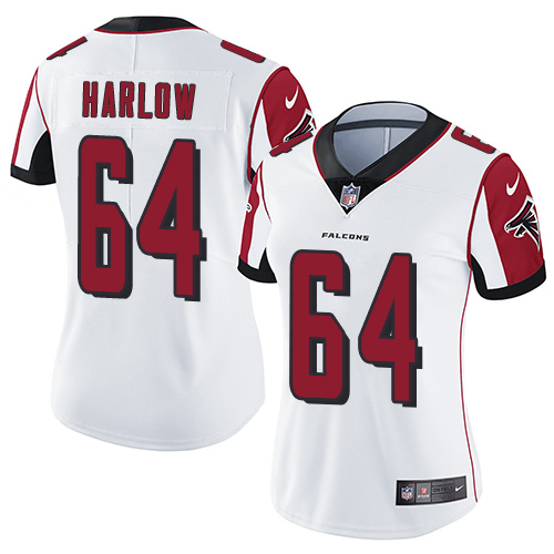 Women's Nike Atlanta Falcons #64 Sean Harlow White Vapor Untouchable Elite Player NFL Jersey