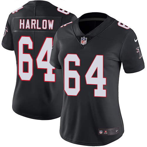 Women's Nike Atlanta Falcons #64 Sean Harlow Black Alternate Vapor Untouchable Elite Player NFL Jersey