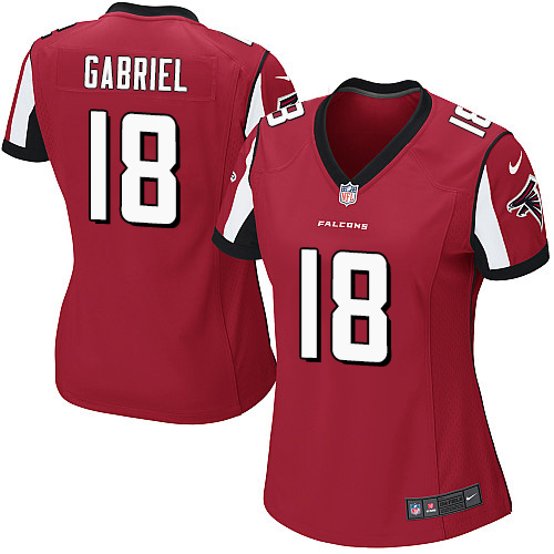 Women's Nike Atlanta Falcons #18 Taylor Gabriel Game Red Team Color NFL Jersey