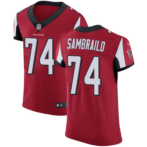 Men's Nike Atlanta Falcons #74 Ty Sambrailo Red Team Color Vapor Untouchable Elite Player NFL Jersey
