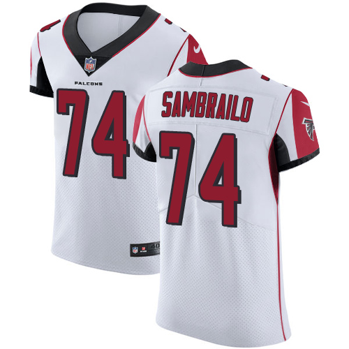 Men's Nike Atlanta Falcons #74 Ty Sambrailo White Vapor Untouchable Elite Player NFL Jersey
