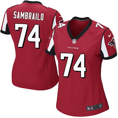 Women's Nike Atlanta Falcons #74 Ty Sambrailo Game Red Team Color NFL Jersey