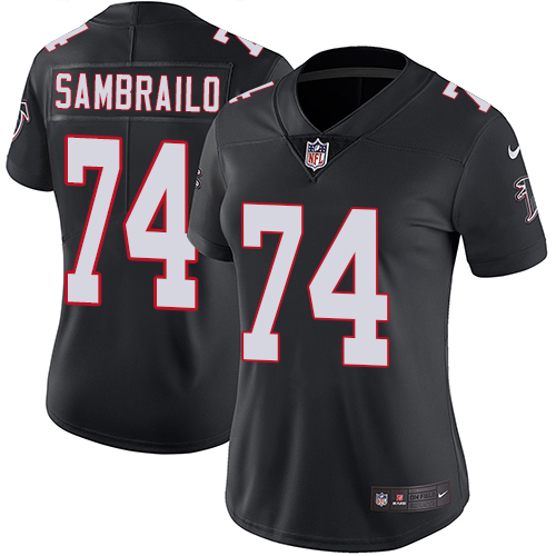 Women's Nike Atlanta Falcons #74 Ty Sambrailo Black Alternate Vapor Untouchable Elite Player NFL Jersey