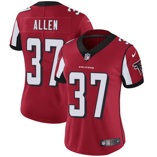 Women's Nike Atlanta Falcons #37 Ricardo Allen Red Team Color Vapor Untouchable Elite Player NFL Jersey