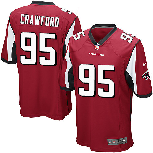 Men's Nike Atlanta Falcons #95 Jack Crawford Game Red Team Color NFL Jersey