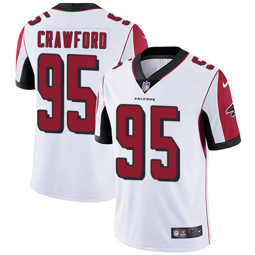 Men's Nike Atlanta Falcons #95 Jack Crawford White Vapor Untouchable Limited Player NFL Jersey