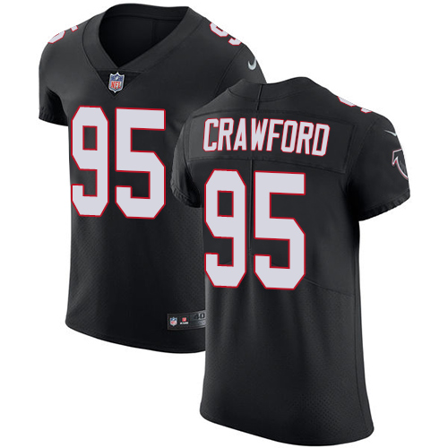 Men's Nike Atlanta Falcons #95 Jack Crawford Black Alternate Vapor Untouchable Elite Player NFL Jersey