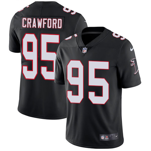 Men's Nike Atlanta Falcons #95 Jack Crawford Black Alternate Vapor Untouchable Limited Player NFL Jersey