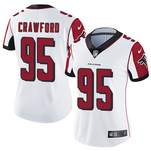 Women's Nike Atlanta Falcons #95 Jack Crawford White Vapor Untouchable Elite Player NFL Jersey