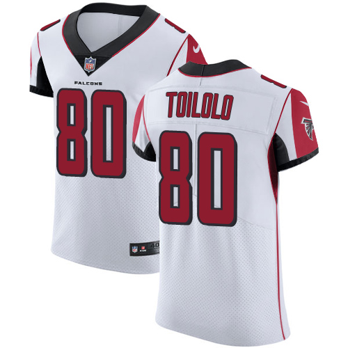 Men's Nike Atlanta Falcons #80 Levine Toilolo White Vapor Untouchable Elite Player NFL Jersey