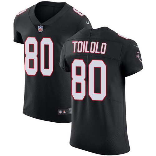 Men's Nike Atlanta Falcons #80 Levine Toilolo Black Alternate Vapor Untouchable Elite Player NFL Jersey