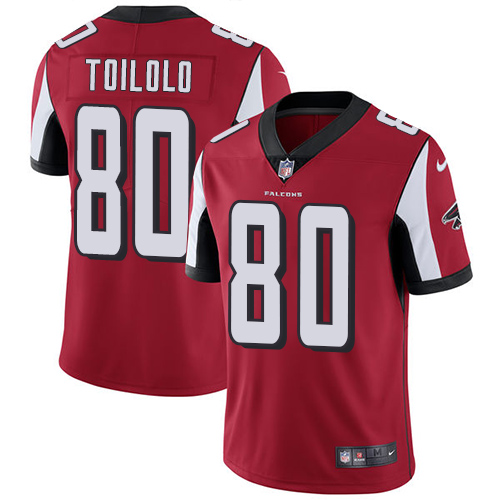 Youth Nike Atlanta Falcons #80 Levine Toilolo Red Team Color Vapor Untouchable Elite Player NFL Jersey