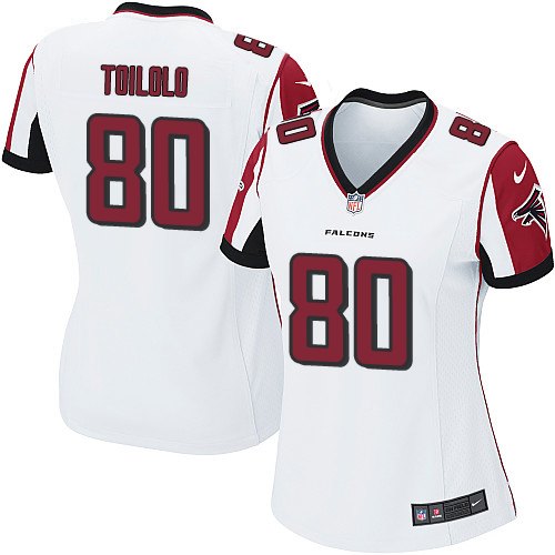 Women's Nike Atlanta Falcons #80 Levine Toilolo Game White NFL Jersey