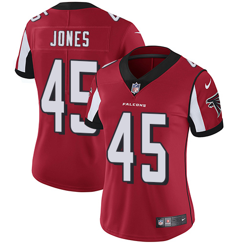 Women's Nike Atlanta Falcons #45 Deion Jones Red Team Color Vapor Untouchable Limited Player NFL Jersey