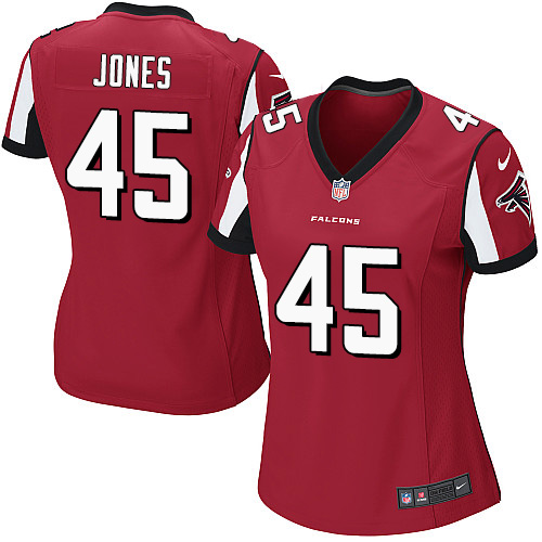 Women's Nike Atlanta Falcons #45 Deion Jones Game Red Team Color NFL Jersey