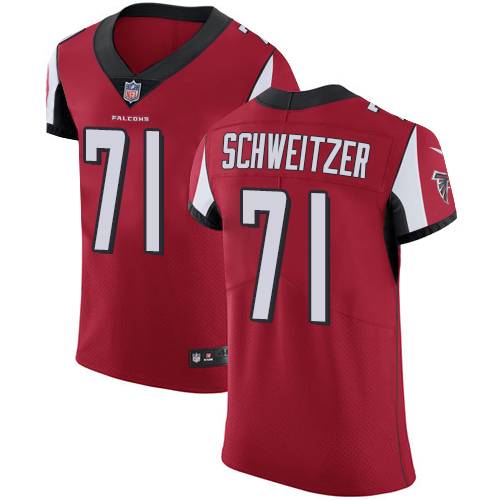 Men's Nike Atlanta Falcons #71 Wes Schweitzer Red Team Color Vapor Untouchable Elite Player NFL Jersey