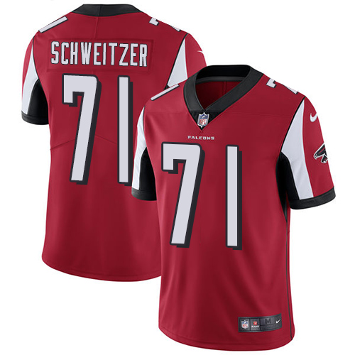 Men's Nike Atlanta Falcons #71 Wes Schweitzer Red Team Color Vapor Untouchable Limited Player NFL Jersey