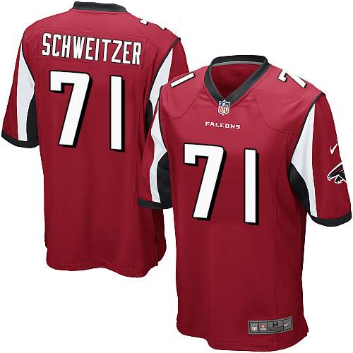 Men's Nike Atlanta Falcons #71 Wes Schweitzer Game Red Team Color NFL Jersey