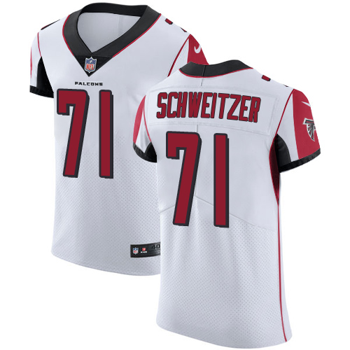 Men's Nike Atlanta Falcons #71 Wes Schweitzer White Vapor Untouchable Elite Player NFL Jersey