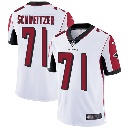 Men's Nike Atlanta Falcons #71 Wes Schweitzer White Vapor Untouchable Limited Player NFL Jersey