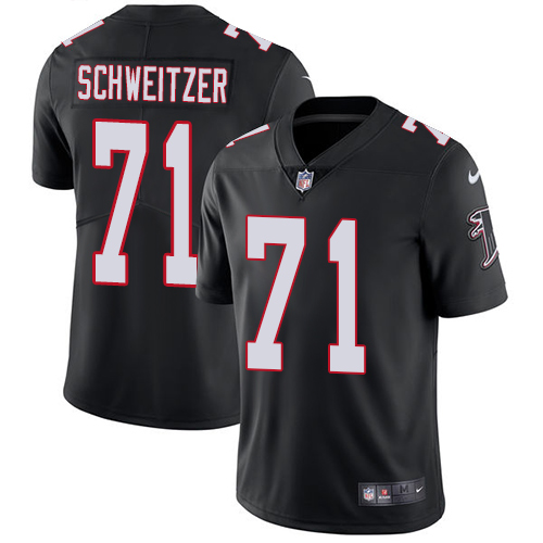 Men's Nike Atlanta Falcons #71 Wes Schweitzer Black Alternate Vapor Untouchable Limited Player NFL Jersey