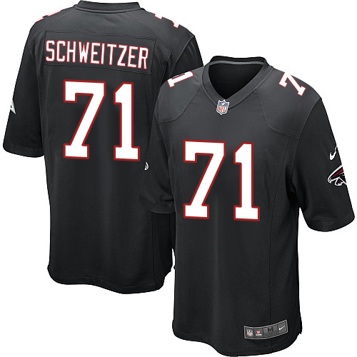 Men's Nike Atlanta Falcons #71 Wes Schweitzer Game Black Alternate NFL Jersey