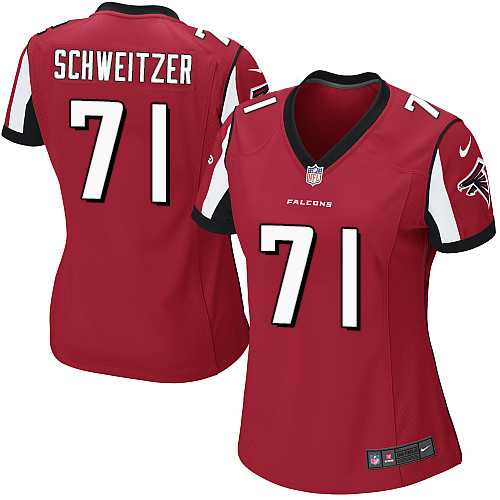Women's Nike Atlanta Falcons #71 Wes Schweitzer Game Red Team Color NFL Jersey