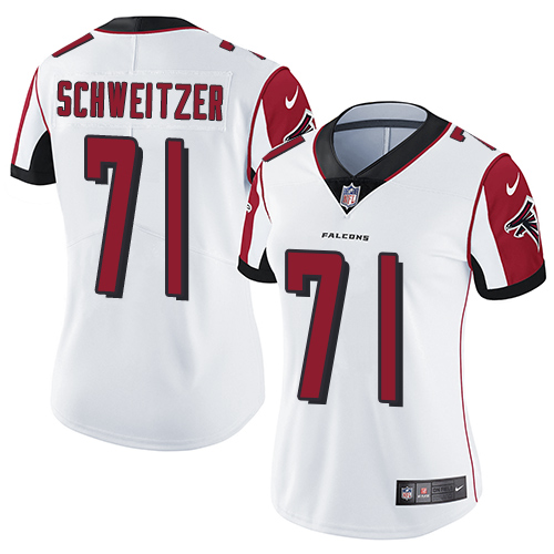 Women's Nike Atlanta Falcons #71 Wes Schweitzer White Vapor Untouchable Elite Player NFL Jersey