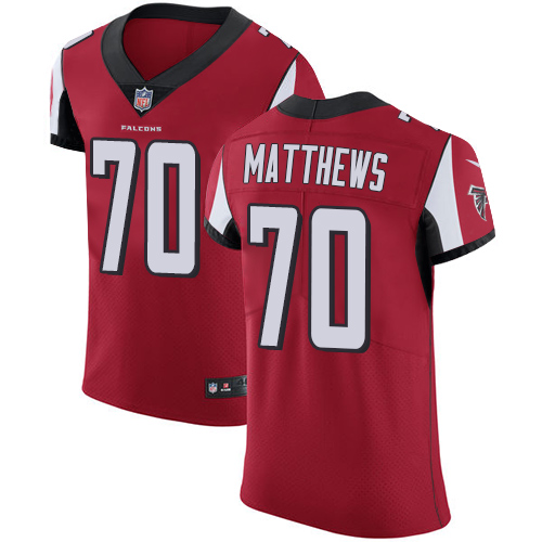 Men's Nike Atlanta Falcons #70 Jake Matthews Red Team Color Vapor Untouchable Elite Player NFL Jersey