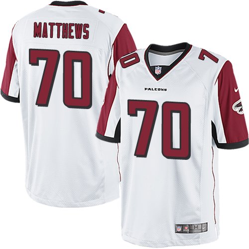 Men's Nike Atlanta Falcons #70 Jake Matthews White Vapor Untouchable Limited Player NFL Jersey