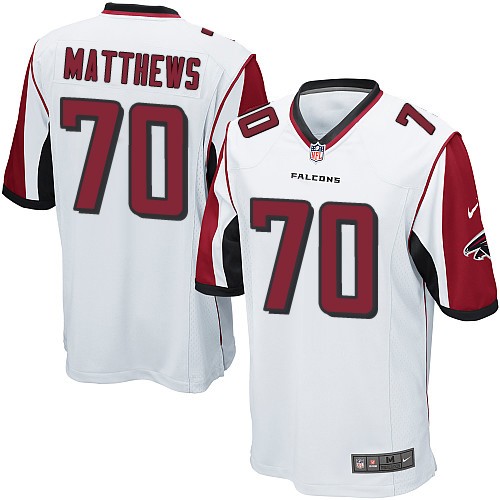 Men's Nike Atlanta Falcons #70 Jake Matthews Game White NFL Jersey