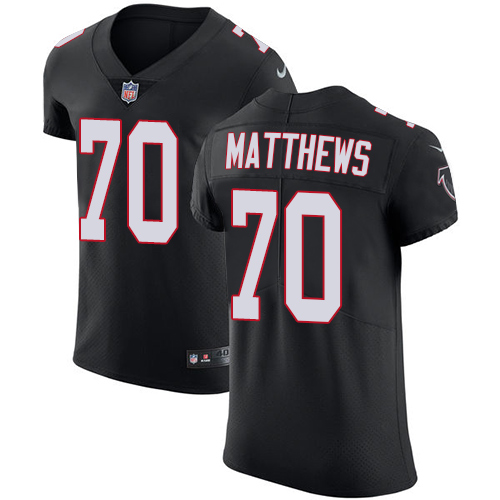 Men's Nike Atlanta Falcons #70 Jake Matthews Black Alternate Vapor Untouchable Elite Player NFL Jersey
