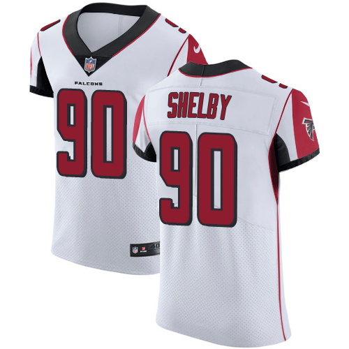 Men's Nike Atlanta Falcons #90 Derrick Shelby White Vapor Untouchable Elite Player NFL Jersey
