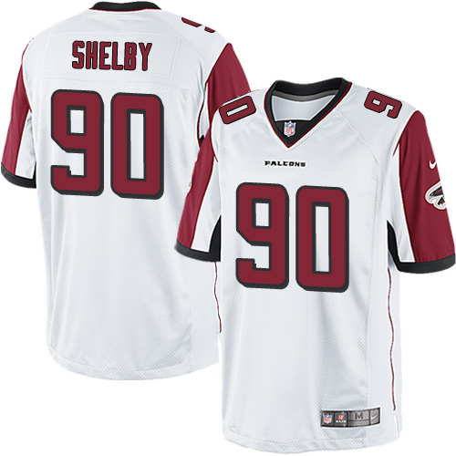 Men's Nike Atlanta Falcons #90 Derrick Shelby White Vapor Untouchable Limited Player NFL Jersey