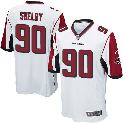Men's Nike Atlanta Falcons #90 Derrick Shelby Game White NFL Jersey