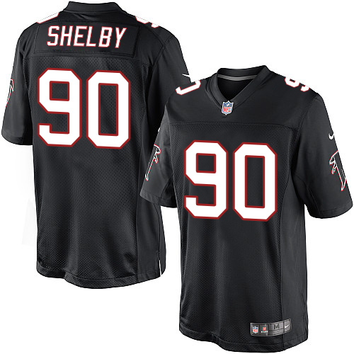 Men's Nike Atlanta Falcons #90 Derrick Shelby Black Alternate Vapor Untouchable Limited Player NFL Jersey