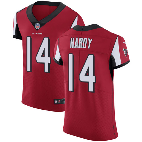Men's Nike Atlanta Falcons #14 Justin Hardy Red Team Color Vapor Untouchable Elite Player NFL Jersey