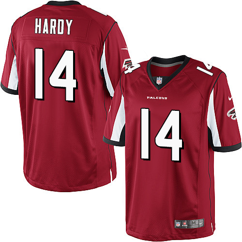 Men's Nike Atlanta Falcons #14 Justin Hardy Red Team Color Vapor Untouchable Limited Player NFL Jersey