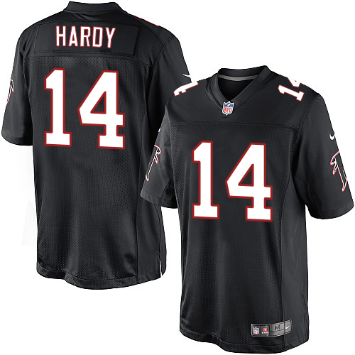 Youth Nike Atlanta Falcons #14 Justin Hardy Black Alternate Vapor Untouchable Elite Player NFL Jersey